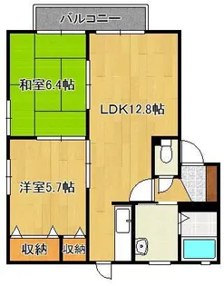 サンバス南原 A棟【1階】の間取り