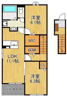 メゾン ド ジュネス Ⅰ【2階】の間取り