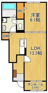 メゾン ド ジュネス Ⅱ【1階】の間取り