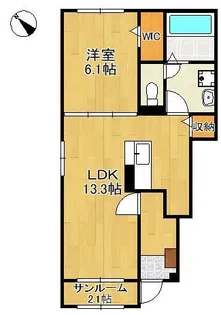 ニューライズ苅田 Ⅱ【1階】の間取り