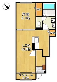 ニューライズ苅田 Ⅱ【1階】の間取り