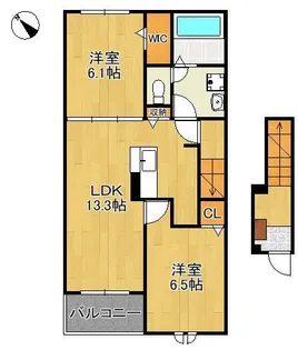 ニューライズ苅田 Ⅱ【2階】の間取り