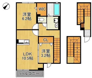 ラ・ポーズ葛原【3階】の間取り