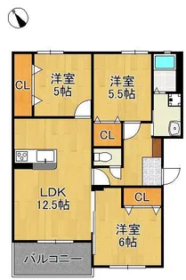 Muu.朽網駅北【1階】の間取り