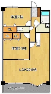 レイ・ブリック若園【1階】の間取り