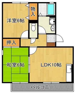 サンスカイ徳力Ⅱ【1階】の間取り