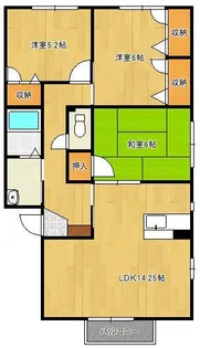 レシェンテ徳力【1階】の間取り