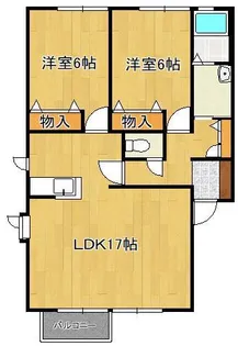 レシェンテ徳力【1階】の間取り