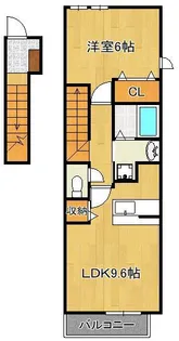 グリンデルハイム若園C棟【2階】の間取り