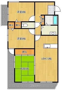 エクセル徳力【4階】の間取り