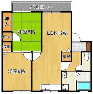 ベルメゾン瓜生Ⅰ【2階】の間取り