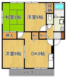 ウィンディア蜷田A棟【2階】の間取り