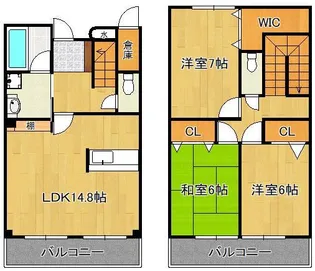 福岡県北九州市小倉南区守恒2丁目【一戸建】の間取り