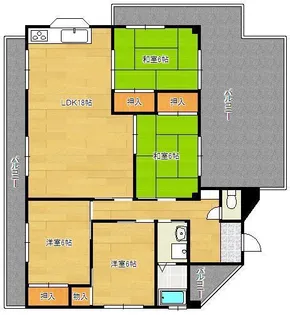 今浪マンション【7階】の間取り