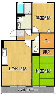 クレール徳力【1階】の間取り