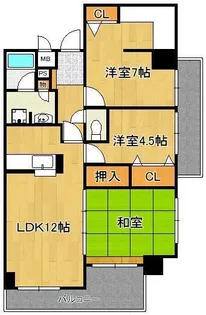 グリーンピア徳力Ⅱ【4階】の間取り