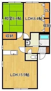 2LDKの間取り画像