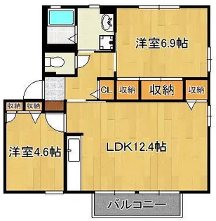 サンルミナスB棟【2階】の間取り