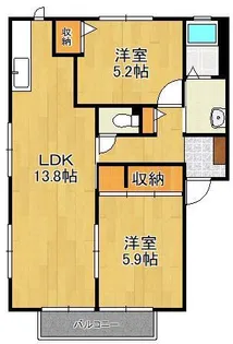 オークハイツ【2階】の間取り