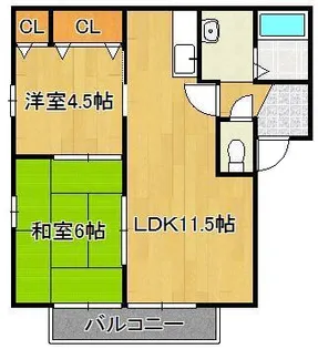 ピースガーデンワカゾノ【1階】の間取り