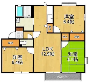 グローブ・たかの C棟【2階】の間取り