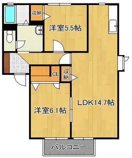 サンヴィレッジ・K A棟【2階】の間取り