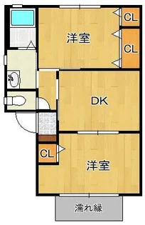 2DKの間取り画像