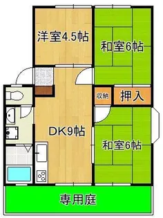 グリーンビレッジ湯川 A棟【1階】の間取り
