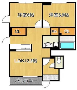 グリンデルハイム若園 B棟【1階】の間取り