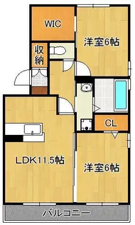 グリーンコート若園【3階】の間取り