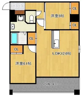 2LDKの間取り画像