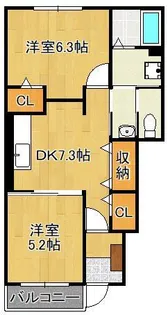 グランディールⅡ番館【1階】の間取り