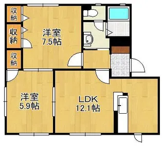 オーボアパティールⅡ D棟【1階】の間取り