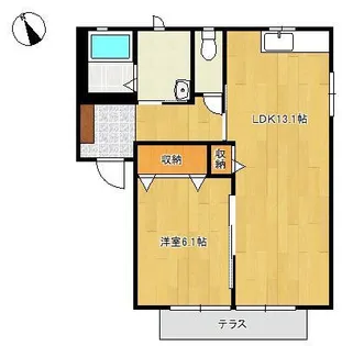 咲ら坂Hi H棟【1階】の間取り