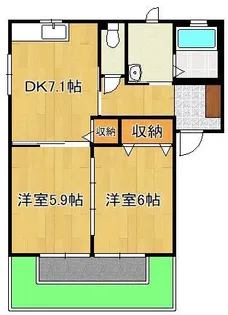 咲ら坂Hi H棟【1階】の間取り