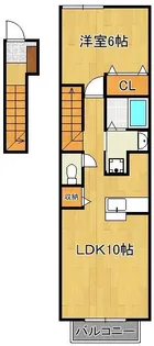 フィオーレ長行東二番館【2階】の間取り