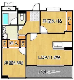 ガーデンブルグ守恒【2階】の間取り