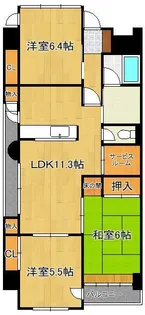 ココガモ&壺壺蒲生【4階】の間取り