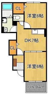 エール湯川B【1階】の間取り
