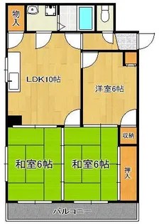 グリーンピア徳力Ⅰ【3階】の間取り