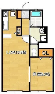 ルネス若園A棟【1階】の間取り