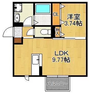 ハイヒルズ城野【1階】の間取り