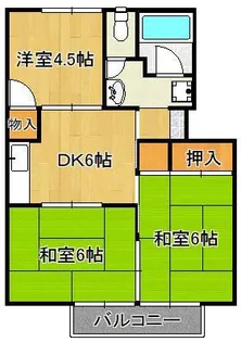 コーポ春永F棟【2階】の間取り