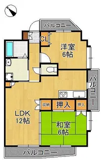 ハイネス若園【6階】の間取り