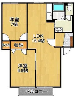フレグランス常磐B棟【2階】の間取り