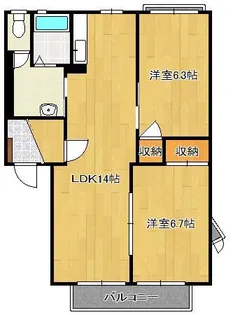 フレグランス常磐B棟【2階】の間取り