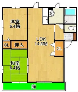 リバービュー B棟【1階】の間取り
