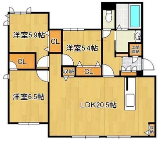 グリーントリニティー C棟【1階】の間取り