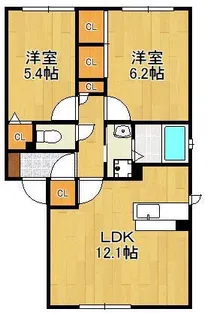 パルテール・ヴィラⅡ【1階】の間取り