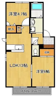 メゾンエムロード E棟【2階】の間取り